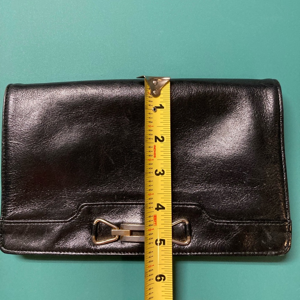 Vintage Black Leather Clutch - Picture 8 of 9